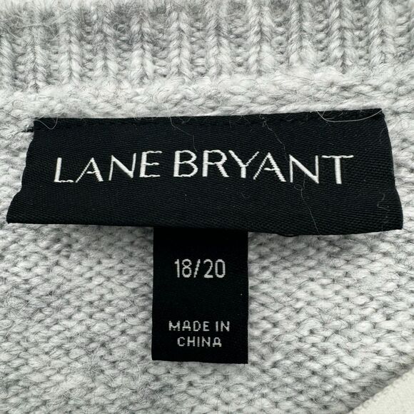 LANE BRYANT | Women's 18 20 gray knit sweater tortoise Shell Buttons on Sleeves - Picture 4 of 10